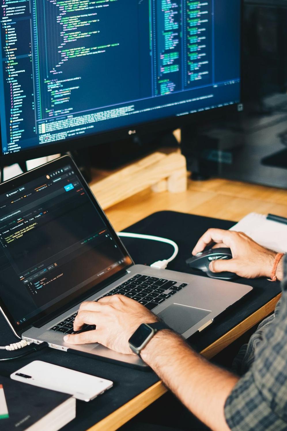 man using laptop