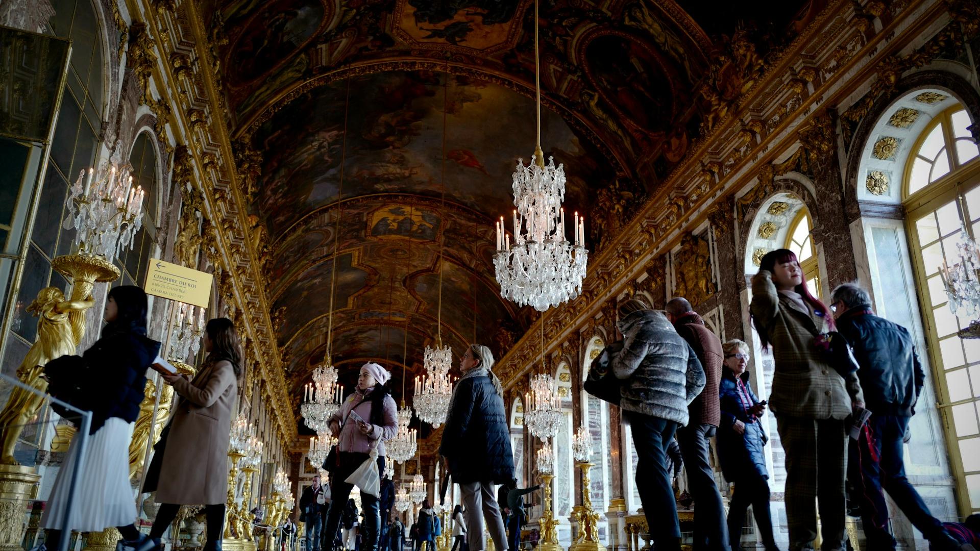 people standing inside a building